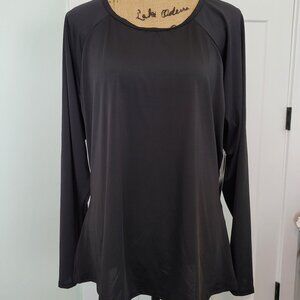 Avia Ladies Black Long Sleeve Rash Guard 3X ( 24W-26W) New with Tags!